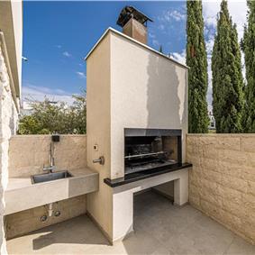3 x 5 bedroom seafront villa with heated infinity pool near Rogoznica, sleeps 10